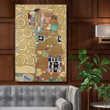 Fulfillment - Iconic Embrace Golden Artwork By Gustav Klimt canvas wall art