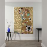 Fulfillment - Iconic Embrace Golden Artwork By Gustav Klimt canvas wall art - Image 2