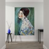 Portrait of a Lady - Blue-Green Romantic Impression By Gustav Klimt canvas wall art - Image 2