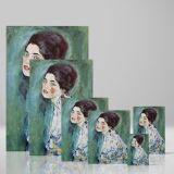 Portrait of a Lady - Blue-Green Romantic Impression By Gustav Klimt canvas wall art - Image 4
