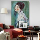Portrait of a Lady - Blue-Green Romantic Impression By Gustav Klimt canvas wall art - Image 8