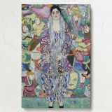 Portrait of Friederike Maria Beer - Colorful Expressionist Woman By Gustav Klimt canvas wall art - Image 7