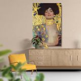 Judith and the Head of Holofernes - Bold Biblical Gold Scene By Gustav Klimt canvas wall art - Image 5