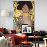Judith and the Head of Holofernes - Bold Biblical Gold Scene By Gustav Klimt canvas wall art - Image 8
