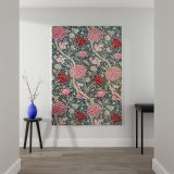 Cray - Red and Pink Floral Pattern on Blue By William Morris canvas wall art - Image 2