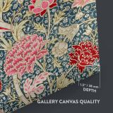 Cray - Red and Pink Floral Pattern on Blue By William Morris canvas wall art - Image 3
