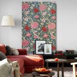 Cray - Red and Pink Floral Pattern on Blue By William Morris canvas wall art - Image 8