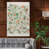 Jasmine Pattern - Orange and Green Botanical Design By William Morris canvas wall art