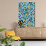 Four Fruits Pattern - Botanical Fruit Design with Peaches and Pomegranates By William Morris canvas wall art - Image 5