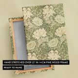 Chrysanthemum - Beige and Green Floral Victorian Pattern By William Morris canvas wall art - Image 6