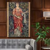 Pomona - Fruit Goddess in Red Gown By Edward Burne-Jones & John Henry Dearle canvas wall art - Image 9