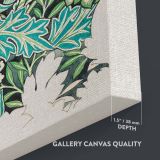Anemone - Teal Green and Cream Floral Fabric Art By William Morris canvas wall art - Image 3