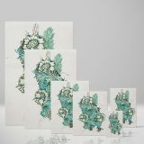 Anemone - Teal Green and Cream Floral Fabric Art By William Morris canvas wall art - Image 4