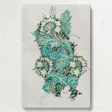 Anemone - Teal Green and Cream Floral Fabric Art By William Morris canvas wall art - Image 7