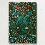 Tulip - Green, Red and Blue Floral Design By William Morris canvas wall art - Image 7