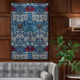 Tulip and Rose - Blue and Red Woven Fabric Artwork By William Morris canvas wall art