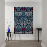 Tulip and Rose - Blue and Red Woven Fabric Artwork By William Morris canvas wall art - Image 2