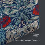 Tulip and Rose - Blue and Red Woven Fabric Artwork By William Morris canvas wall art - Image 3