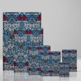 Tulip and Rose - Blue and Red Woven Fabric Artwork By William Morris canvas wall art - Image 4
