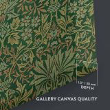 Flower Garden - Green Floral Arts and Crafts Pattern By William Morris canvas wall art - Image 3