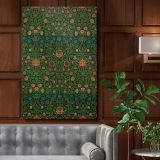 Violet and Columbine - Classic Green Botanical Art By William Morris canvas wall art