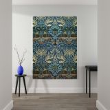 Peacock and Dragon - Blue and Gold Decorative Woven Art By William Morris canvas wall art - Image 2