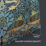 Peacock and Dragon - Blue and Gold Decorative Woven Art By William Morris canvas wall art - Image 3