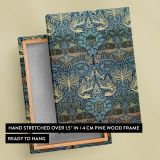 Peacock and Dragon - Blue and Gold Decorative Woven Art By William Morris canvas wall art - Image 6