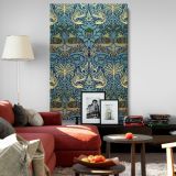 Peacock and Dragon - Blue and Gold Decorative Woven Art By William Morris canvas wall art - Image 8