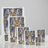 Day Angel Holding a Sun - Celestial Blue and Gold Artwork By William Morris canvas wall art - Image 4