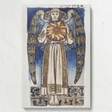 Day Angel Holding a Sun - Celestial Blue and Gold Artwork By William Morris canvas wall art - Image 7