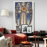 Day Angel Holding a Sun - Celestial Blue and Gold Artwork By William Morris canvas wall art - Image 8