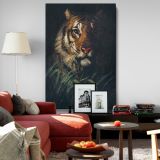 Tiger Head - Majestic Wildlife Portrait By Abbott Handerson Thayer canvas wall art - Image 8