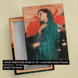 Young Woman with Ibis - Elegant Red & Teal Portrait By Edgar Degas canvas wall art - Image 6