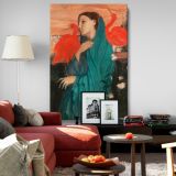 Young Woman with Ibis - Elegant Red & Teal Portrait By Edgar Degas canvas wall art - Image 8