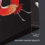 Flying Cranes - Japanese Gold Red White Bird Art canvas wall art - Image 3