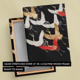Flying Cranes - Japanese Gold Red White Bird Art canvas wall art - Image 6