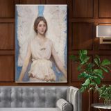 Angel - Divine Figure in White Robes By Abbott Handerson Thayer canvas wall art