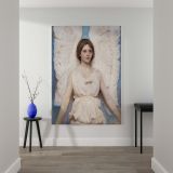 Angel - Divine Figure in White Robes By Abbott Handerson Thayer canvas wall art - Image 2