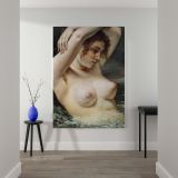 The Woman in the Waves - Sensual Ocean Nude By Gustave Courbet canvas wall art - Image 2