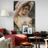 The Woman in the Waves - Sensual Ocean Nude By Gustave Courbet canvas wall art - Image 8