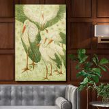 Five Storks in a Meadow - Vintage Birds with Daisies By Theo van Hoytema canvas wall art