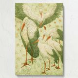 Five Storks in a Meadow - Vintage Birds with Daisies By Theo van Hoytema canvas wall art - Image 7