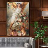 Eirene - Greek Goddess of Peace with Cherubs By Ludwig Knaus canvas wall art