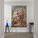 Vase with Flowers - Romantic Dutch Still Life By Pieter van Loo canvas wall art - Image 2