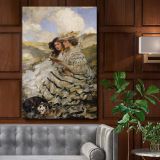 On the Dunes - Victorian Portrait of Lady and Girl By James Jebusa Shannon canvas wall art