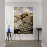 On the Dunes - Victorian Portrait of Lady and Girl By James Jebusa Shannon canvas wall art - Image 2