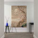 Plum Blossoms in Moonlight - Japanese Silk Painting By S_ Shizan canvas wall art - Image 2