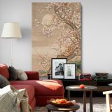 Plum Blossoms in Moonlight - Japanese Silk Painting By S_ Shizan canvas wall art - Image 8