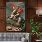Napoleon Crossing the Alps - Heroic Equestrian Painting By Jacques-Louis David canvas wall art